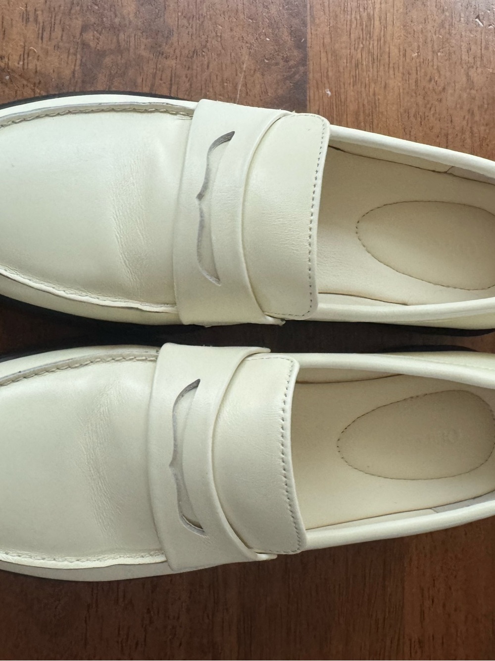 Quince- Italian Cream Leather Penny Loafers for Women